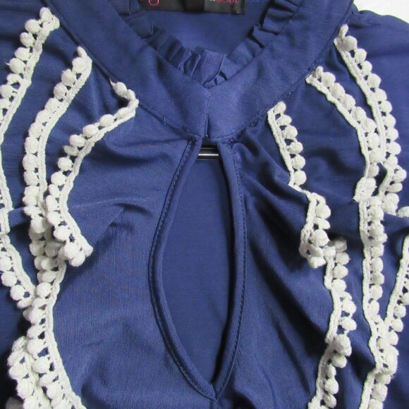 Heart Soul Junior's Sz Medium Cap Sleeve Ruffle Neck Blouse - Picture 4 of 9